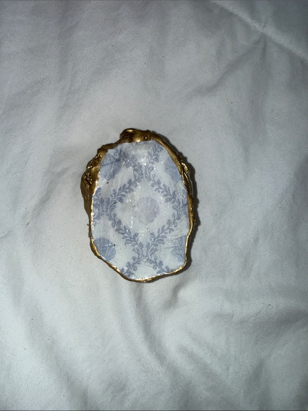 Gold Trim Decorative Magnet with Blue Shell Pattern